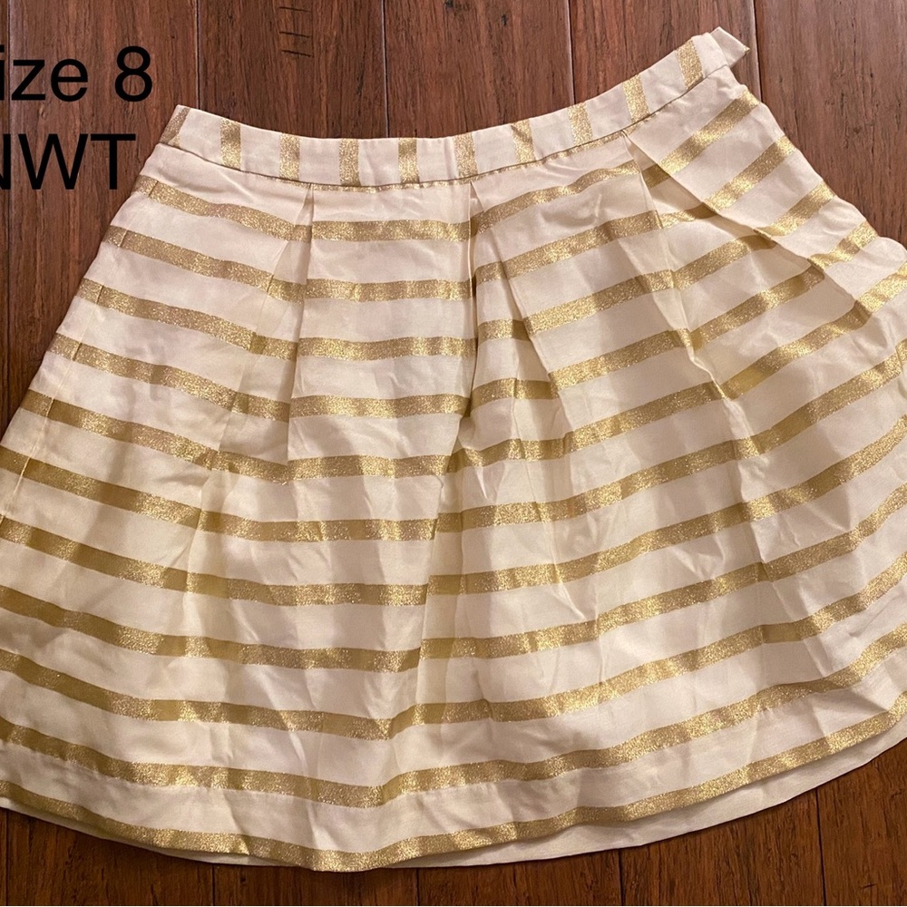 Lilly Pulitzer Gold and Cream Striped Women's Skirt